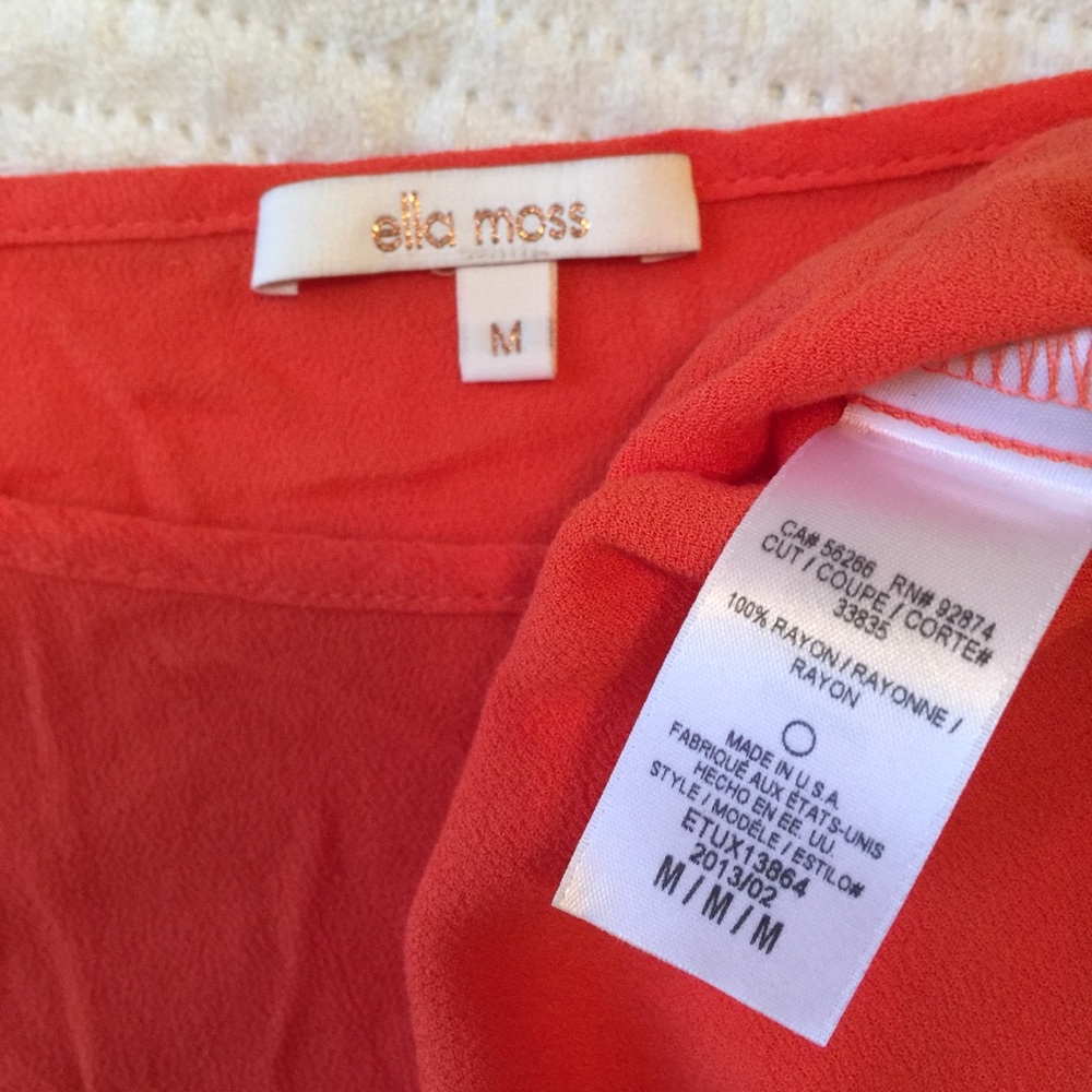 Ella Moss Orange Top size 8